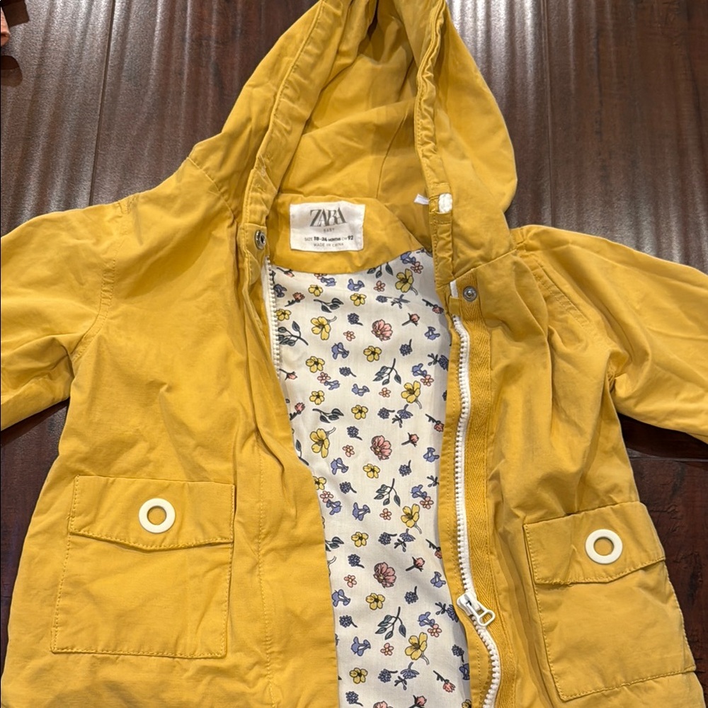 Zara Kids Yellow Hooded Jacket